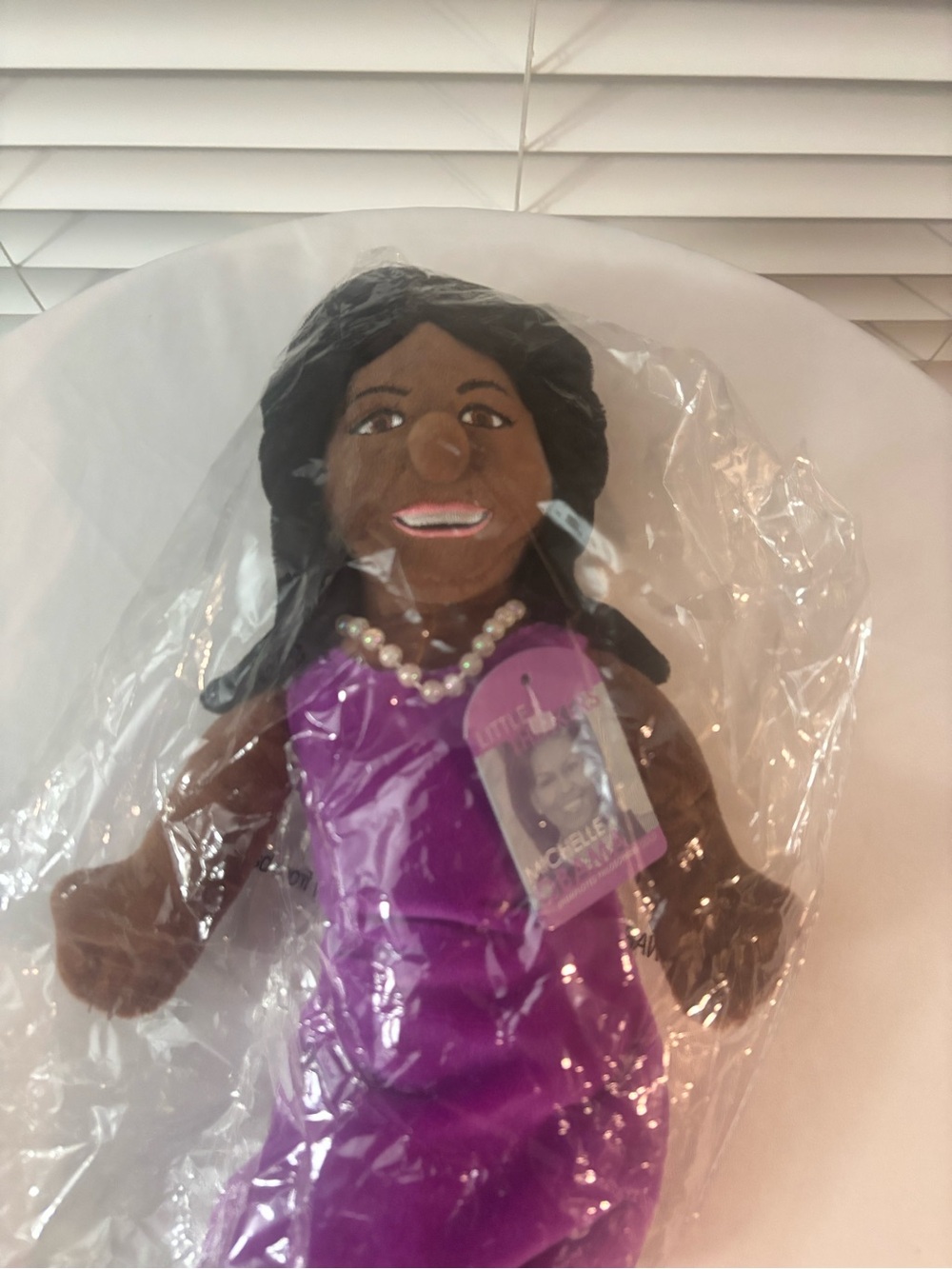 The Unemployed Philosophers Guild Michelle Obama Little Thinker Plush Doll Tag - Picture 11 of 13